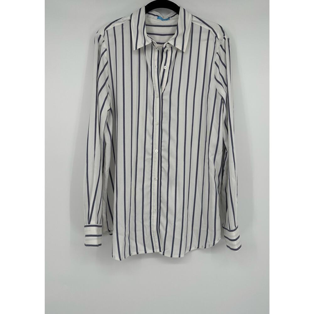 J. McLaughlin Madeline Stripe silk blend blouse